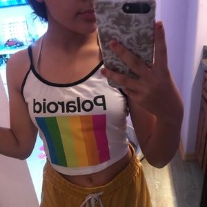 Polaroid cropped tank top